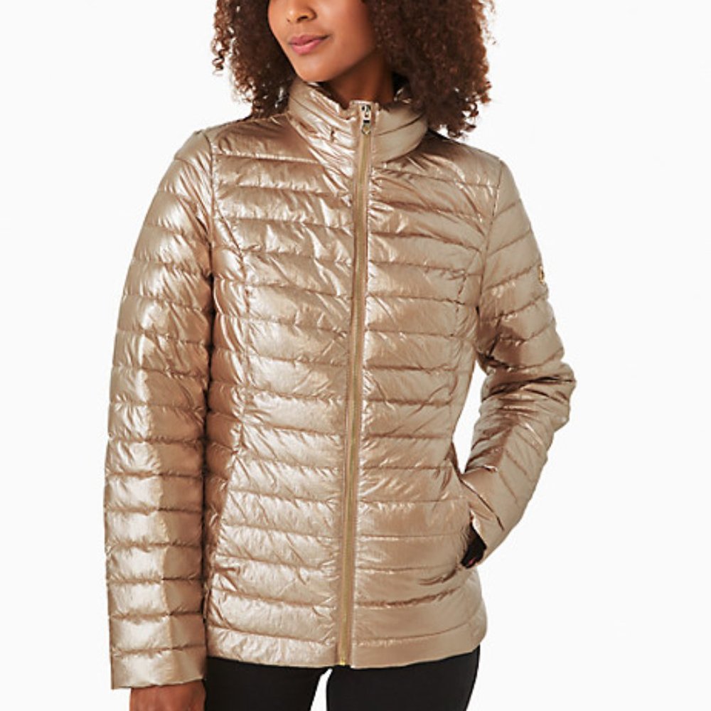 Kate Spade Packable Down Jacket Rose Gold